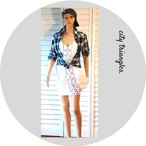 CITY TRIANGLES Summer Dress shown w/ plaid…